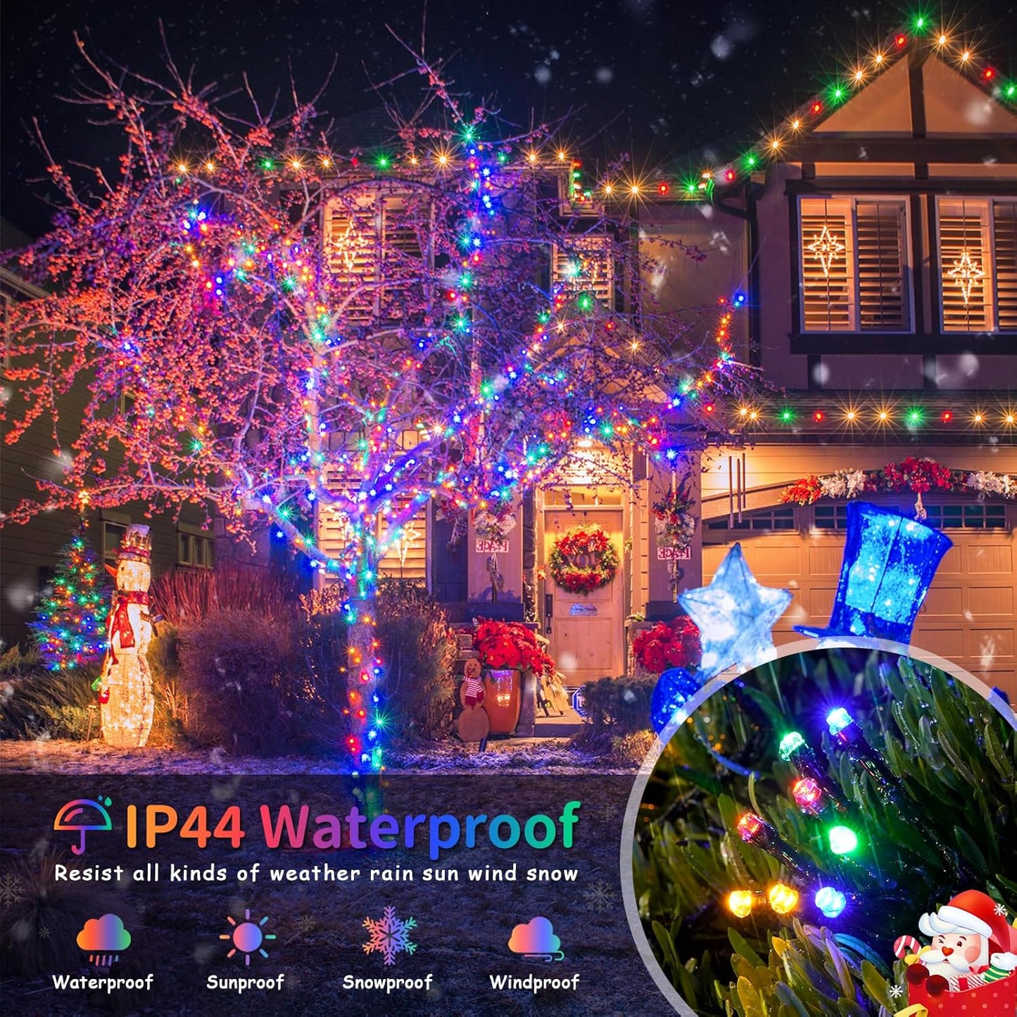 JMEXSUSS 66ft 200 LED Halloween Lights Outdoor, Orange String Lights Clear Wire, 8 Modes Orange Halloween Christmas String Lights Plug in for Tree Indoor Patio Garden Thanksgiving Decorations