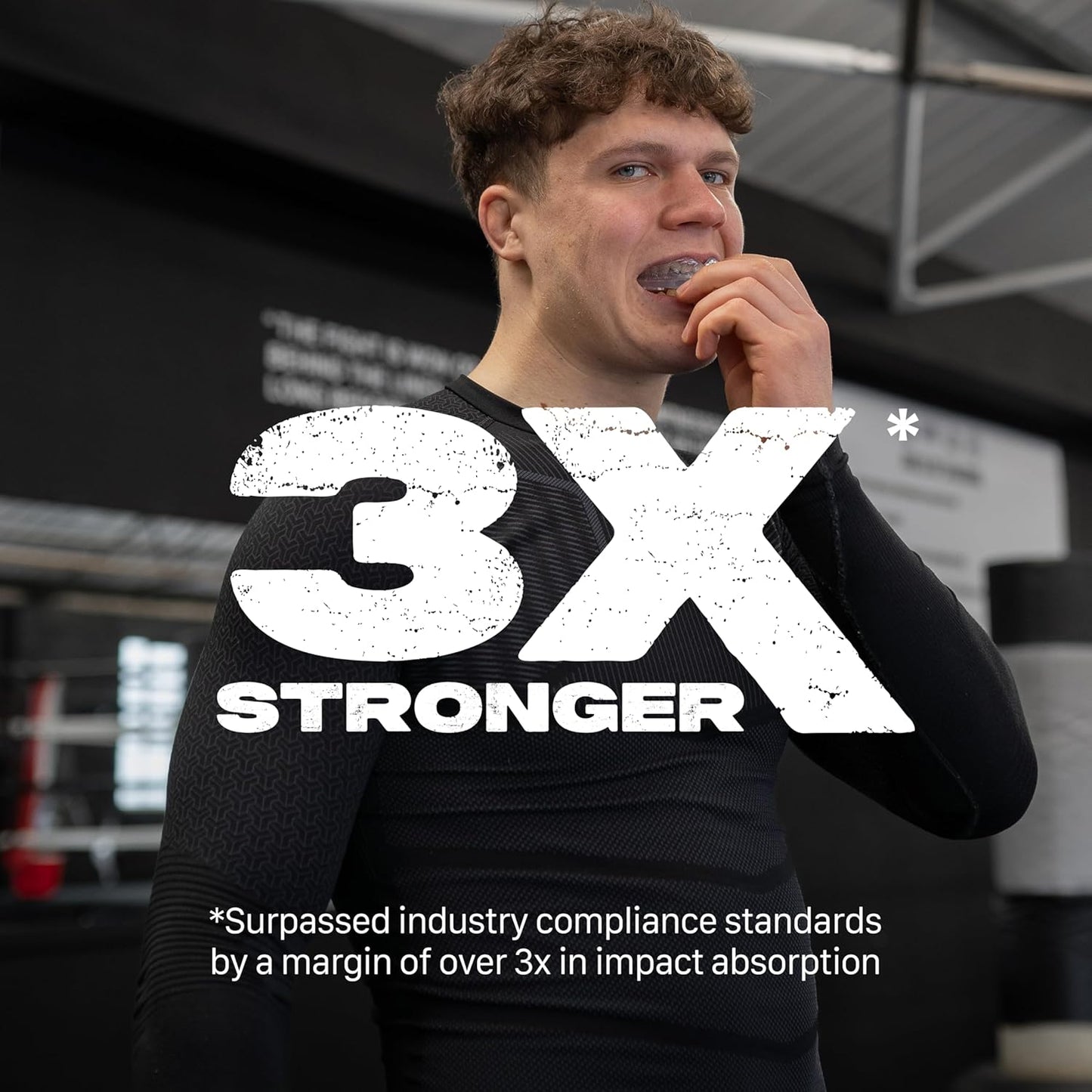 SAFEJAWZ Mouthguard Strapless Slim Fit, Adults and Junior with Case for Boxing, Basketball, Football, MMA, Martial Arts, Hockey and All Contact Sports (Adults (12+ Years), Black)