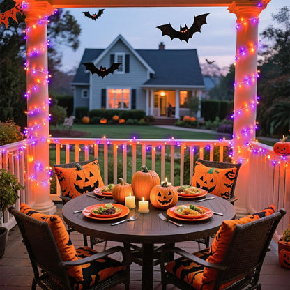 JMEXSUSS 66ft 200 LED Halloween Lights Outdoor, Orange String Lights Clear Wire, 8 Modes Orange Halloween Christmas String Lights Plug in for Tree Indoor Patio Garden Thanksgiving Decorations