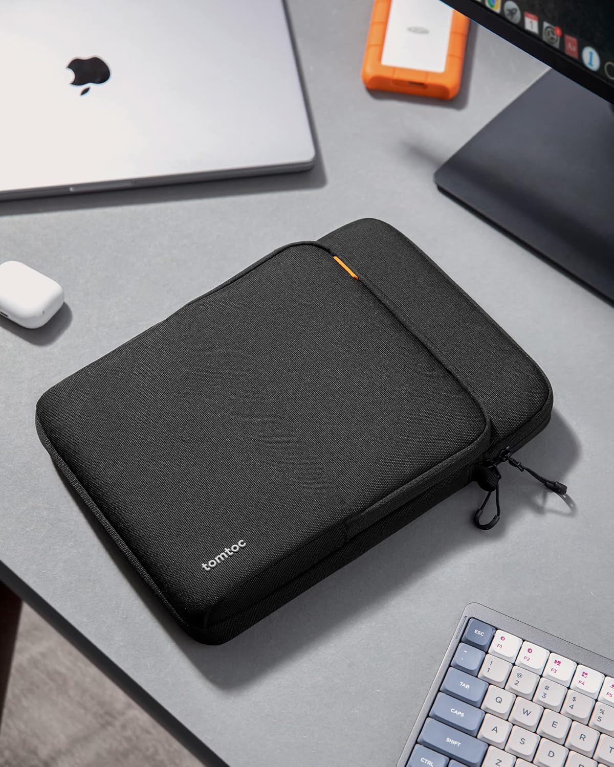 tomtoc DefenderAce-A03 360 Protective Laptop Shoulder Bag for 16-inch New MacBook Pro M4/M3/M2/M1 Pro/Max 2024-2019, Water-Resistant Well-Organized Accessory Sleeve Case with Handle