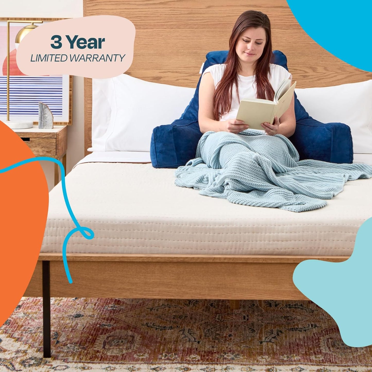 Linenspa Shredded Foam Reading Pillow - Perfect for Adults, Teens, and Kids - Velour Cover - 3 Year U.S. Warranty, Stone