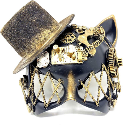 STORM BUY Steampunk Masquerade Mask For Women Lady Halloween Cat Costume Cosplay Party Mardi Gras Ball Mask