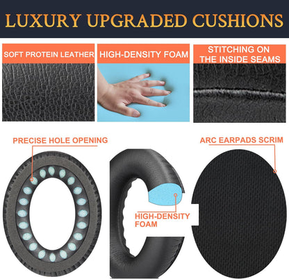 SoloWIT Earpads Cushions for Bose Headphones, Replacement Ear Pads for Bose QuietComfort 15 QC15 QC25 QC2 QC35/Ae2 Ae2i Ae2w/SoundTrue & SoundLink Around-Ear Series - QC25 PL Black&Blue
