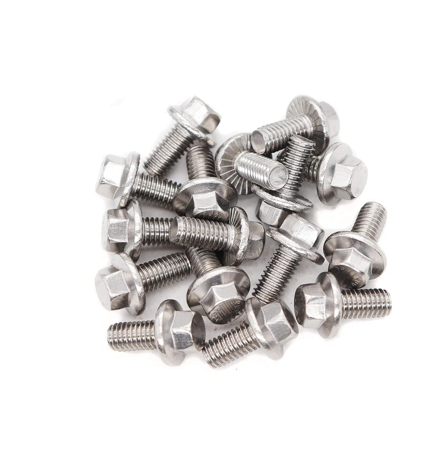binifiMux 4pcs M10-1.25 x 70mm Serrated Flanged Hex Bolts Flange Hexagon Screws, Stainless Steel 18-8 (304), Plain Finish, DIN 6921