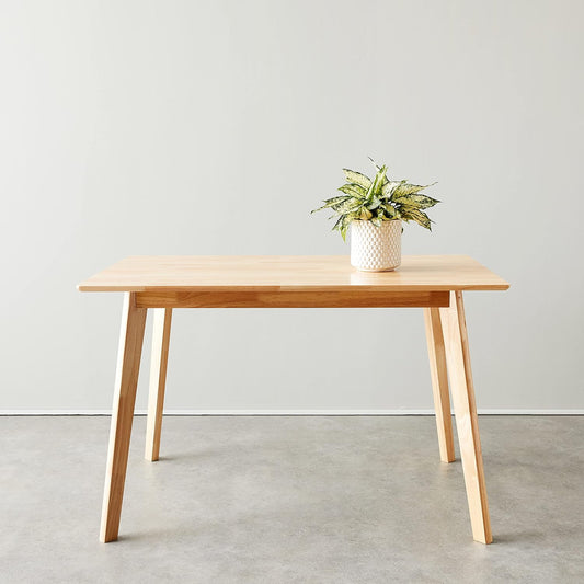 Amazon Basics FSC Certified Solid Wood Kitchen Rectangular Dining Table, Natural Wood, 74.93 cm D x 119.89 cm W x 74.93 cm H