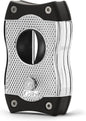 Colibri SV-Cut Cigar Cutter | Chrome and Black | Trigger Spring Blades | V-Cut Cut Depth 7mm and Straight Cut Up to 3mm | Gauge Up to 68 Rings | Ergonomic Design