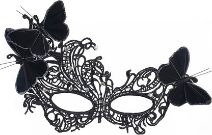 Zinniday Butterfly Masquerade Masks for Women - 2025 Venetian Lace Mask with Rhinestone, 1950s Eyemask for Woman
