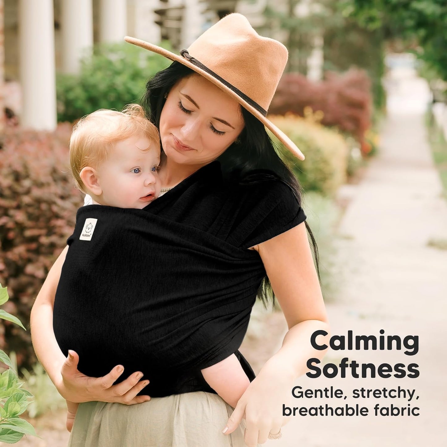 KeaBabies Baby Wrap Carrier - All in 1 Original Baby Carrier Newborn To Toddler Sling, Easy to Wear, Hands Free Bonding, Lightweight, Breathable Infant Wraps (Trendy Black)