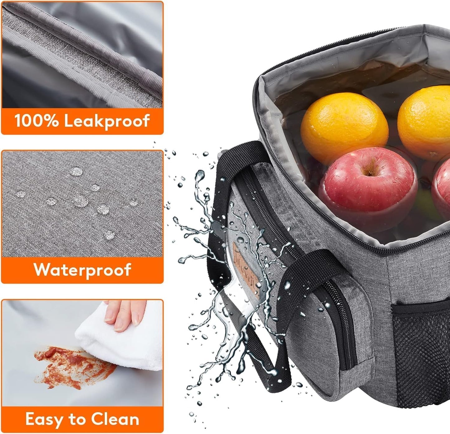 Lifewit Lunch Bag for Men, Insulated Lunch Box Leakproof Soft Cooler Cooling Tote for Adult Women, Waterproof Reusable Lunch Bags for Work Office Outdoor Picnic Camping, Black, 12-Can (9L)