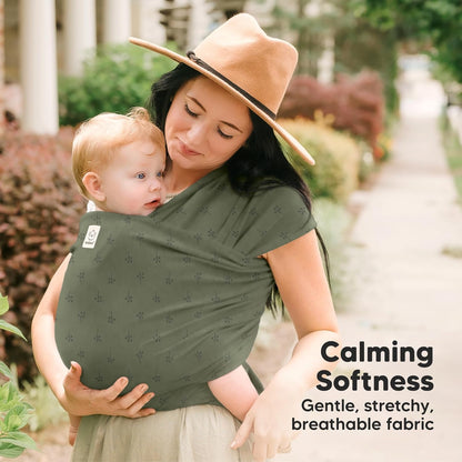 KeaBabies Baby Wrap Carrier - All in 1 Original Baby Carrier Newborn To Toddler Sling, Easy to Wear, Hands Free Bonding, Lightweight, Breathable Infant Wraps (Trendy Black)