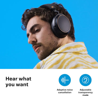 Sennheiser Momentum 4 Wireless Headphones, Bluetooth for Crystal-Clear Calls w/Adaptive Noise Cancellation, 60h Battery Life, Customizable Sound & Lightweight Folding Design, Black/Copper