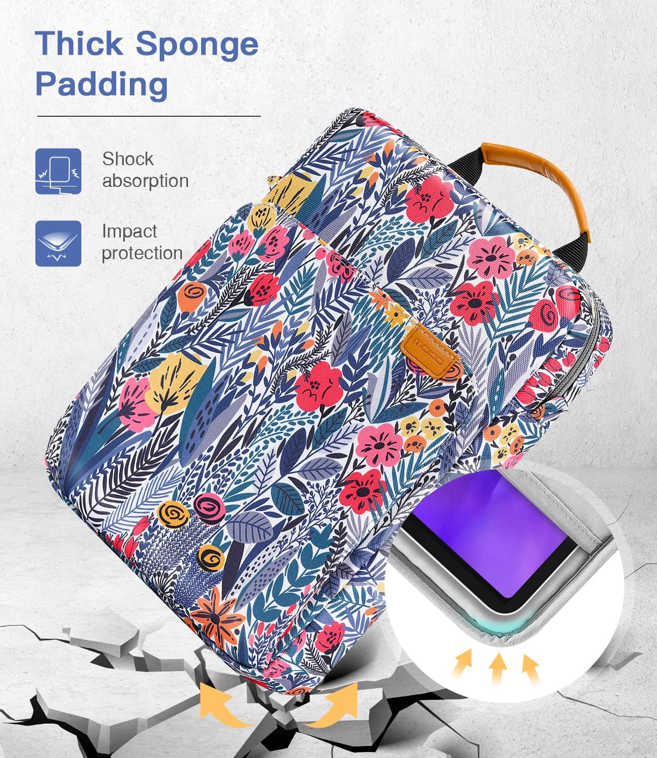 MoKo 13.3-14 Inch Laptop Sleeve Bag Fits MacBook Pro M3/M2 14" 2023, MacBook Pro 13" M2, New MacBook Air 13.6" M3/M2 2024/2022,Tab S8 Ultra 14.6",Handle Carrying Case with Shoulder Strap, Black & Gray - PuriLite