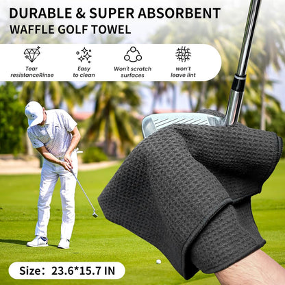BAPOTH Golf Club Cleaner, Non-Leaking Stretchable Golf Brush with Golf Towel (60 * 40cm), Strong Bristles Brush Can Hold 5 oz Water, Essentials Golf Accessories Gifts for Men Women
