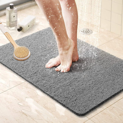 Square Shower Mat, Non Slip Bath Mat, Loofah Shower Stall Mats for Walk-in Shower, 32 x 32 Inches Shower Floor Mat with Drain, Bath Mats for Showers Bathroom, Tub, Seniors