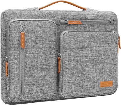 MOSISO 360 Protective Laptop Sleeve Compatible with MacBook Air/Pro, 13-13.3 inch Notebook, Compatible with MacBook Pro 14 inch M3 M2 M1, Side Open Bag with 4 Zipper Pockets&Handle, Black - PuriLite