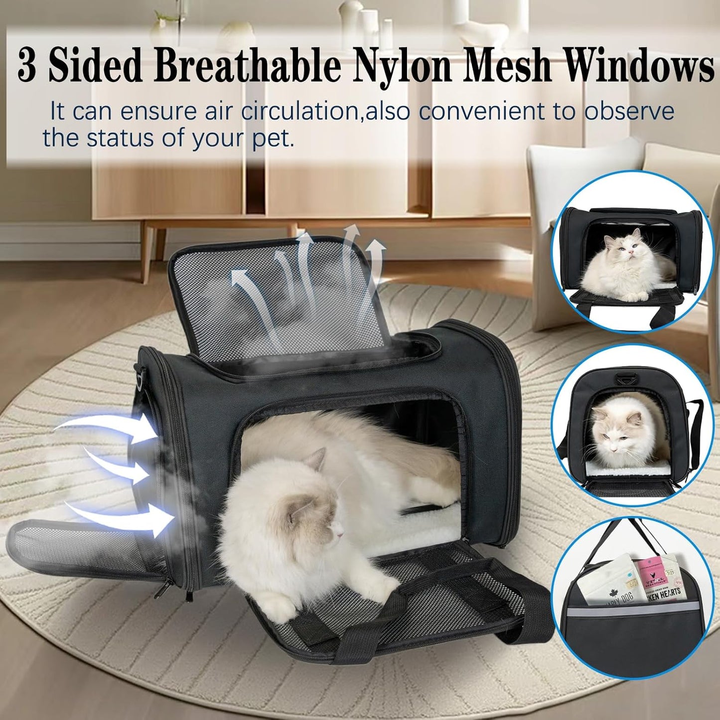Top tasta Dog Cat Carrier Pet Carriers for Small Medium Large Cats Dogs Carrier Soft Sided Small Puppy Dog Carrier Portable Foldable Airline Approved Dog Cat Travel Carrier Grey Medium