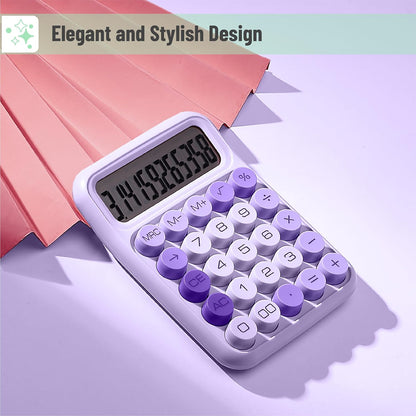 Mr. Pen- Mechanical Switch Calculator, 12 Digits, Large LCD Display, Orange With Big Buttons, Desktop, Cute and Aesthetic Design