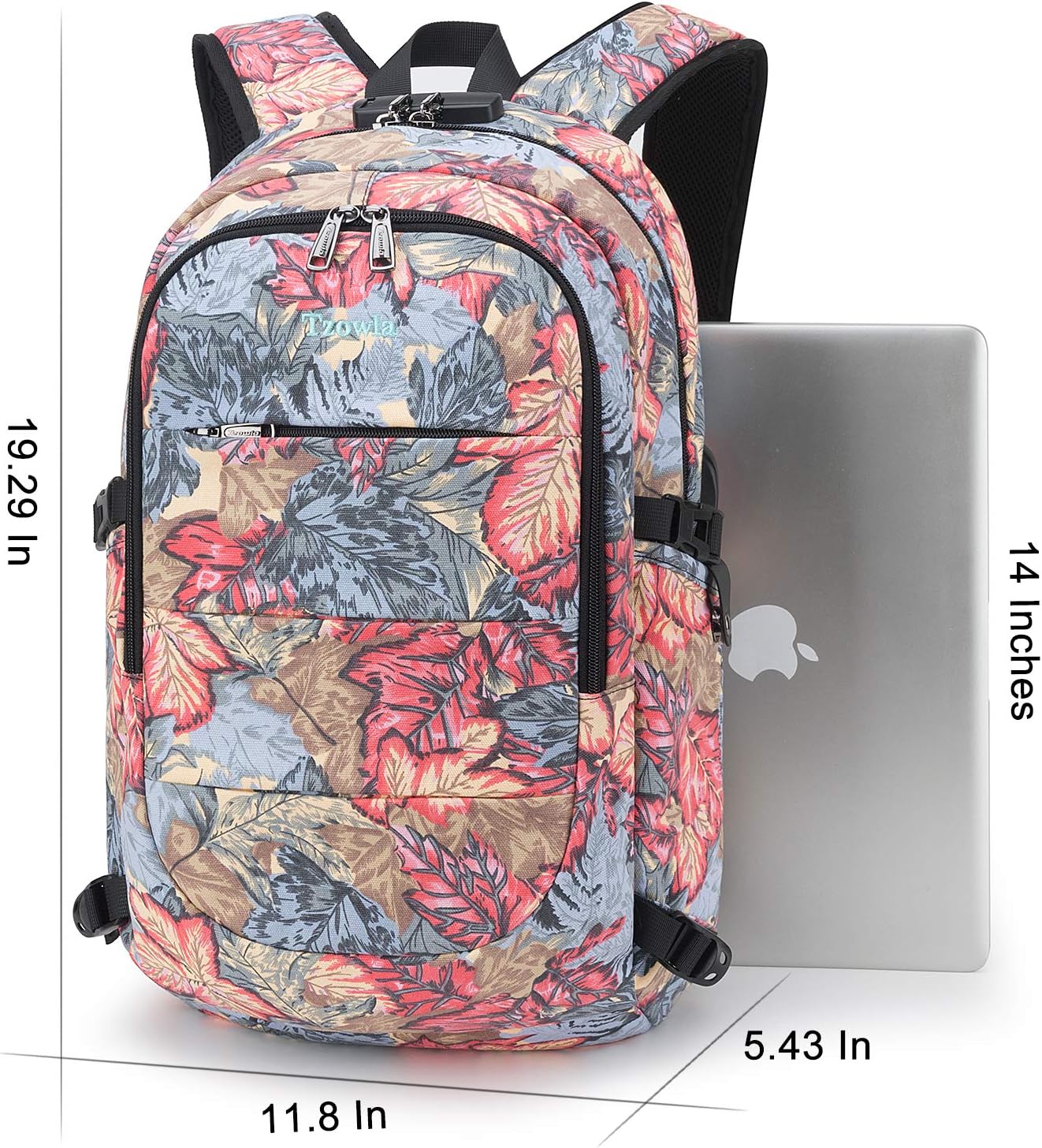 Tzowla Laptop Travel Slim School Backpack Water Resistant Anti-Theft Bag with USB Charging Port and Lock 15.6 Inch Computer Business Backpacks for Men Women College Student Gift,Bookbag Casual Daypack