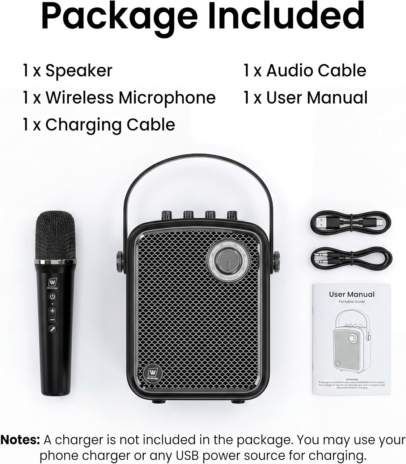 70W Voice Amplifier with UHF Wireless Handheld Microphone & Bluetooth 5.3