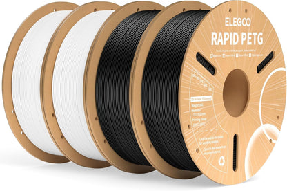 ELEGOO Rapid PETG Filament 1.75mm Black 1KG, 3D Printer Filament Max 600 mm/s High Speed Printing, Dimensional Accuracy +/- 0.02 mm Fit Most FDM Printer 1kg Cardboard Spool
