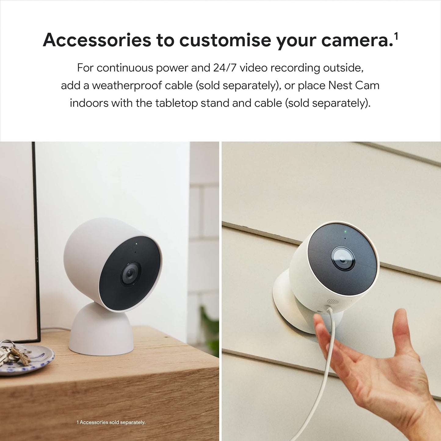 Google Nest Security Cam (Wired) - 2nd Generation - Snow