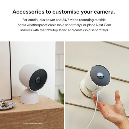 Google Nest Security Cam (Wired) - 2nd Generation - Snow