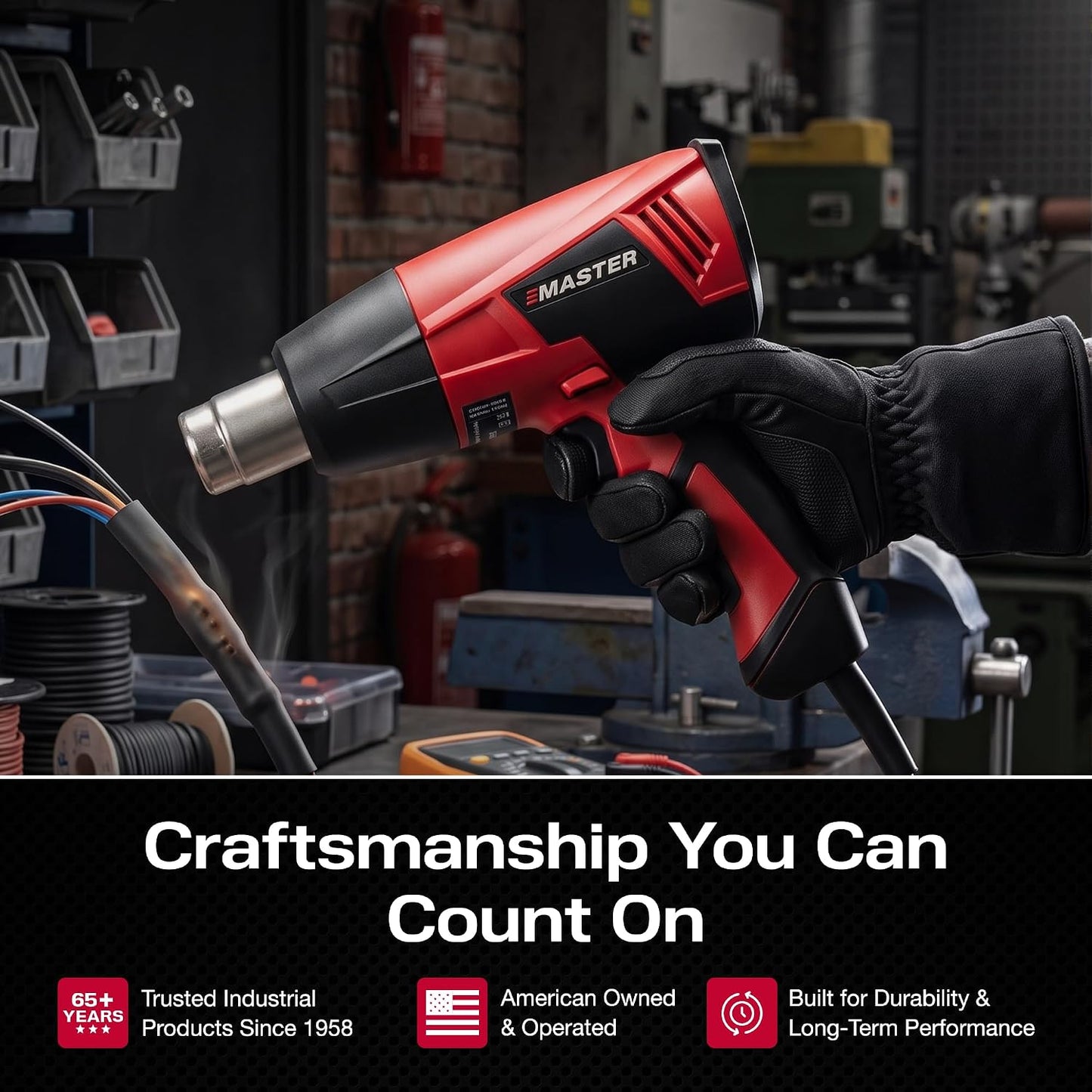 Master Appliance Proheat PH-1200A Electric Heat Gun - Quick Touch & Adjustable Temperature Heat Gun, Compact & Lightweight Variable Temperature Heat Gun Kit for Industrial Crafting Tools & Equipment