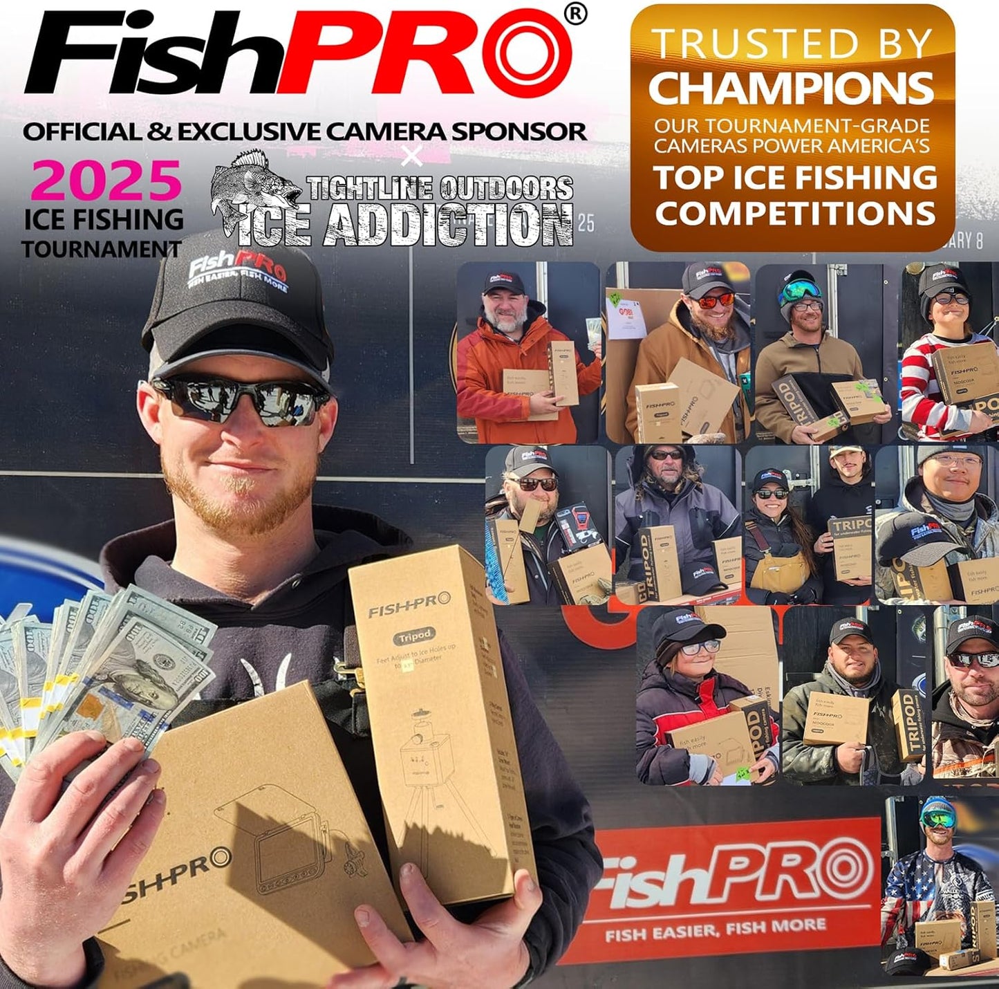 2026 Underwater Fishing Camera - FishPRO® 4.3'' 5,000mAh, (NO Need Learn) Ice Fishing Camera Fish Finder Gift for Men, 3-Grade IR, USB-C, 1000TVL, 50ft Cable, (Easy to Use for Any Age) Ice Fish Camera