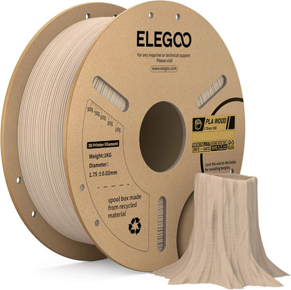 ELEGOO PLA Filament 1.75mm Black 1KG,3D Printer Filament Dimensional Accuracy +/- 0.02mm,1kg Cardboard Spool(2.2lbs) 3D Printing Filament Fits for Most FDM 3D Printers