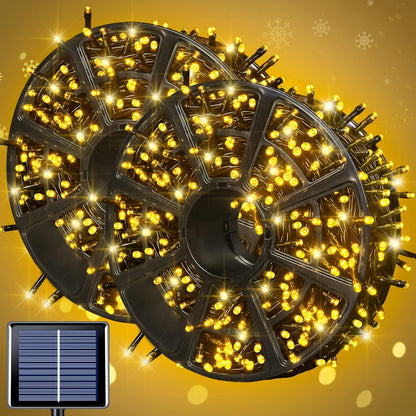 JMEXSUSS 2 Pack 75.5ft Orange Solar Christmas Lights, Total 400 LED Solar String Lights Outdoor Waterproof, 8 Modes Orange Halloween Lights for Tree Patio Garden Thanksgiving Halloween Decorations