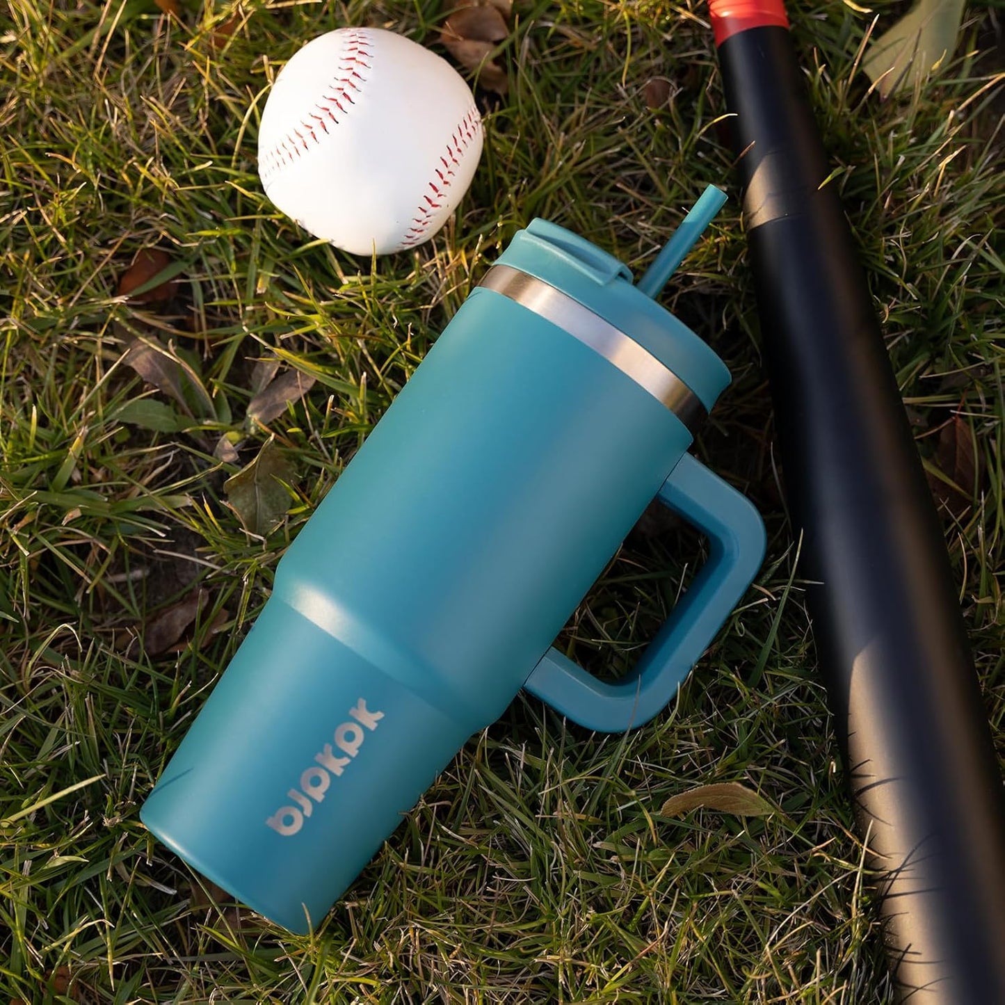 BJPKPK Tumbler with Handle and Straw 30oz Insulated Tumbler Cups with Lid Stainless Steel Travel Coffee Mug,Indigo Black