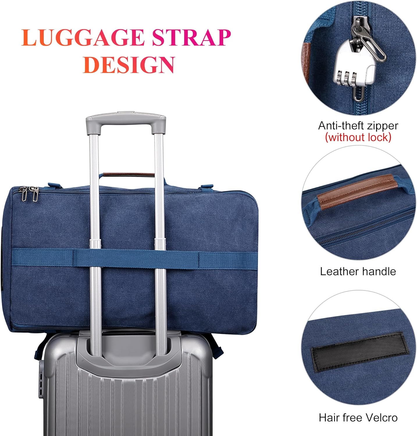 WITZMAN Canvas Backpack Vintage Travel Backpack Large Laptop Bags Convertible Shoulder Rucksack