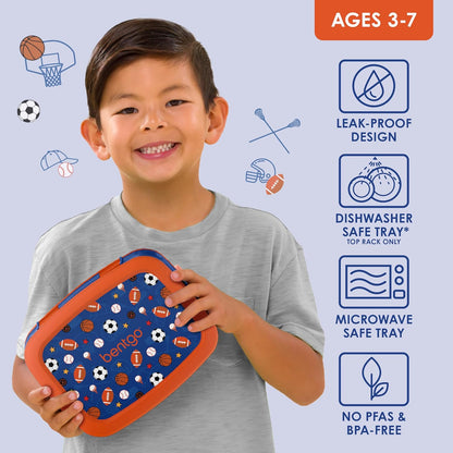 Bentgo Kids Prints Leak-Proof, 5-Compartment Bento-Style Kids Lunch Box - Ideal Portion Sizes for Ages 3-7, Durable, Drop-Proof, Dishwasher Safe, & Made with BPA-Free Materials (Green Rainbow)