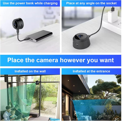1080P WiFi Mini Hidden Spy Camera Wireless Nanny Spy Cam Home Security Surveillance Camera Micro Small Indoor Secret Monitor Video Cam with Motion Detection App Control（Black）