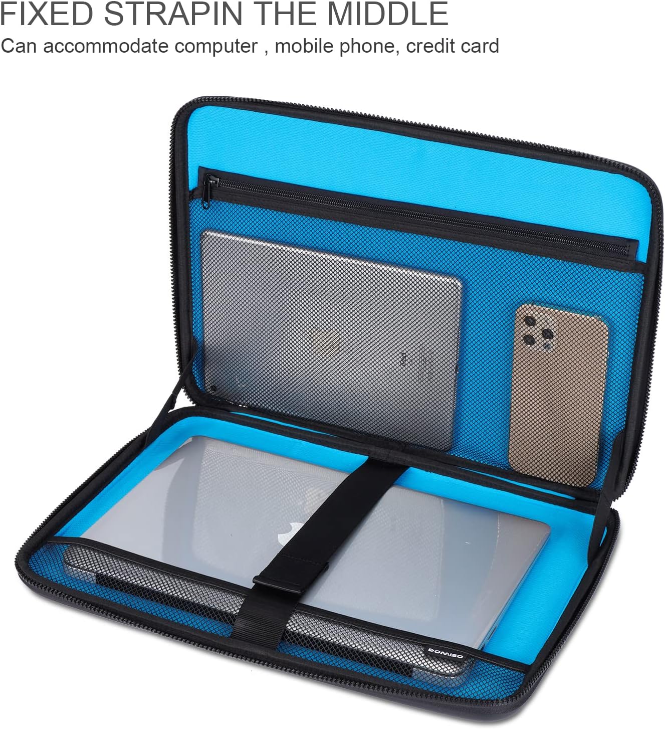 DOMISO 15.6 inch Laptop Sleeve with Handle Protective Shockproof Waterproof EVA Case for 15.6" Yoga 720 IdeaPad 310 320 ThinkPad T570/Legion 5 Gen 6/HP Envy 15/15.6" Notebooks, Dark Blue