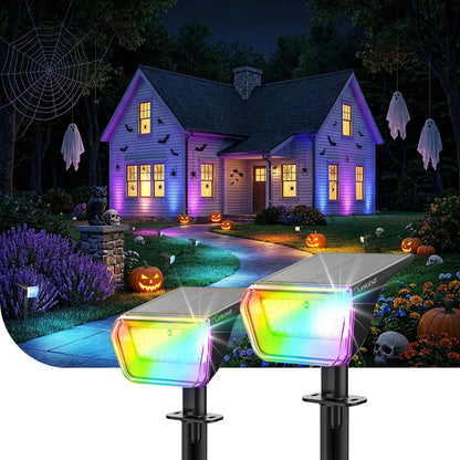 Linkind Halloween Solar Spotlights Outdoor Waterproof Multicolor 6 Pack
