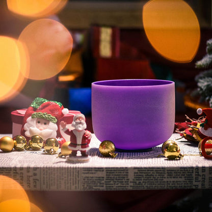 TOPFUND F Note Crystal Singing Bowl Heart Chakra 8 inch with Heavy Duty Carrying Case and Suede Striker