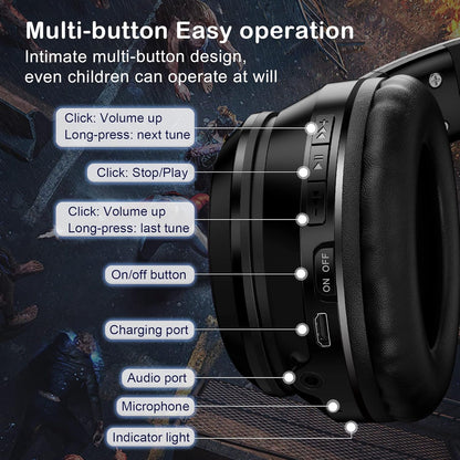 Bluetooth Cat Ear Headphones for Kids & Adults, Wireless Wired Dual Channel, SIMGAL Foldable Over-ear Headsets with RGB Lights, Control Volume & Built-in Mic, For Cell Phones/PC/Tablet/Laptop (A Pink)