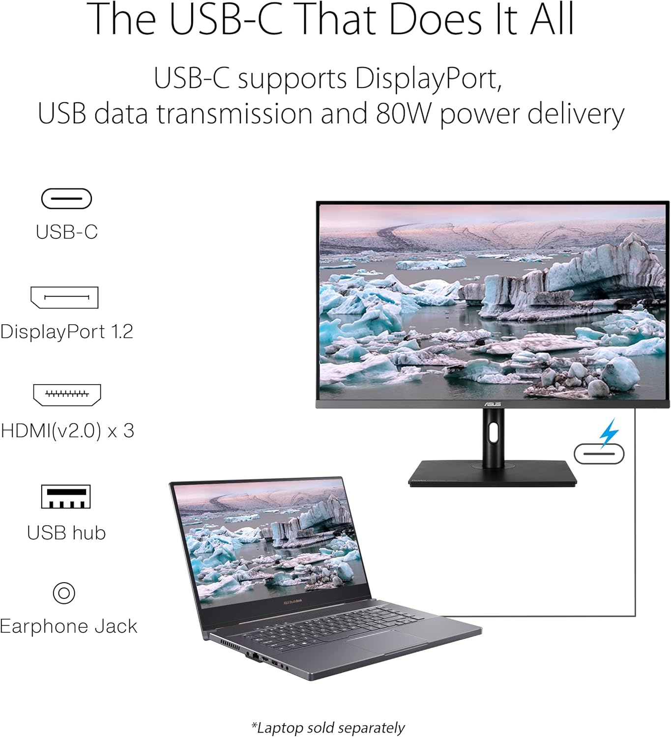 ASUS ProArt Display PA279CV 27” 4K HDR UHD (3840 x 2160) Monitor, IPS, 100% sRGB/Rec. 709, ΔE < 2, USB-C DisplayPort HDMI USB hub, Calman Verified, Eye Care, Tilt Pivot Swivel Height Adjustable