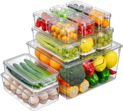 Pure Future 50-Piece Large Airtight Food Storage Containers with Lids, BPA-Free Stackable & Microwave Safe Kitchen Set for Meal Prep, Freezer Use - 25 Containers & Lids, Leakproof Design