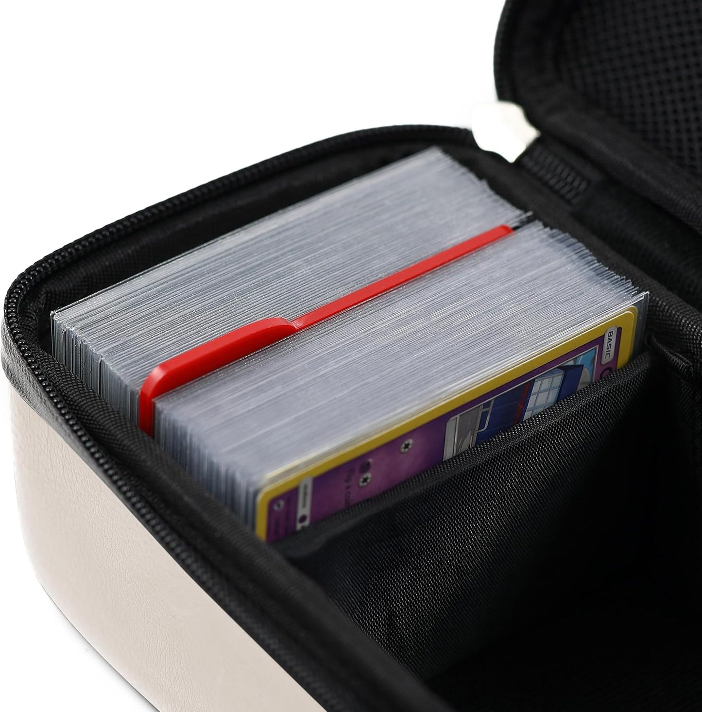 Pink Bolt Card Carrying Case - Playing Card Case Deck Box Storage, Compatible with TCG, Magic: the Gathering Commander MTG, YuGiOh & other Trading Cards (+ 100 Apollo Sleeves)