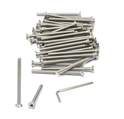 iexcell 5 Pcs M8 x 80mm Thread Pitch 1.25 mm Stainless Steel 304 Hex Socket Flat Head Cap Screws Bolts Kit