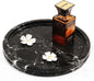 RADICALn Serving Tray Black Handmade Marble 10" Round Jewelry Holder for Home Decor - Decorative Tray Perfume Organizer - Bathroom Tray for Bathroom Organizer Countertop