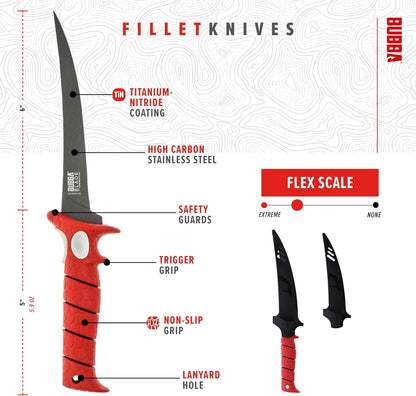 Fishing Fixed Blade 9 Inch Tapered Flex Fillet Knife