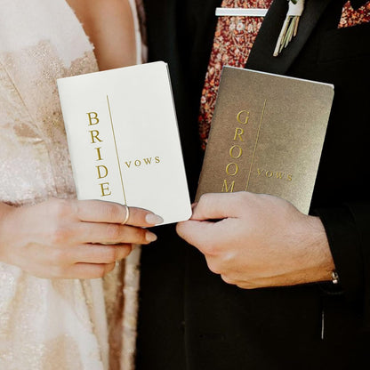 WeddingGiftsWedding Vow Books His and Hers Soft Touch Gold Foil Engraving Vow Books Wedding Essentials Wedding Accessories(TR-HH-Black)