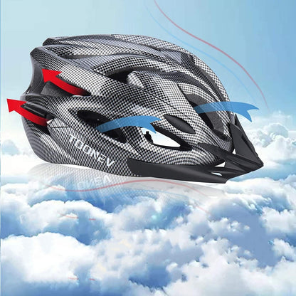 TOONEV Adult Bike Helmet with Safety LED Light,Lightweight Integrally Sport Mountain Bicycle Helmet Adjustable Size 54 to 62CM for Men Women Cycling Helmet