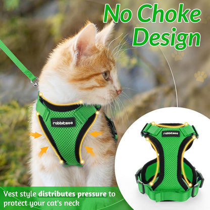 rabbitgoo Cat Harness and Leash for Walking, Escape Proof Soft Adjustable Vest Harnesses for Small Medium Cats, Easy Control Breathable Reflective Strips Jacket, XS, Black