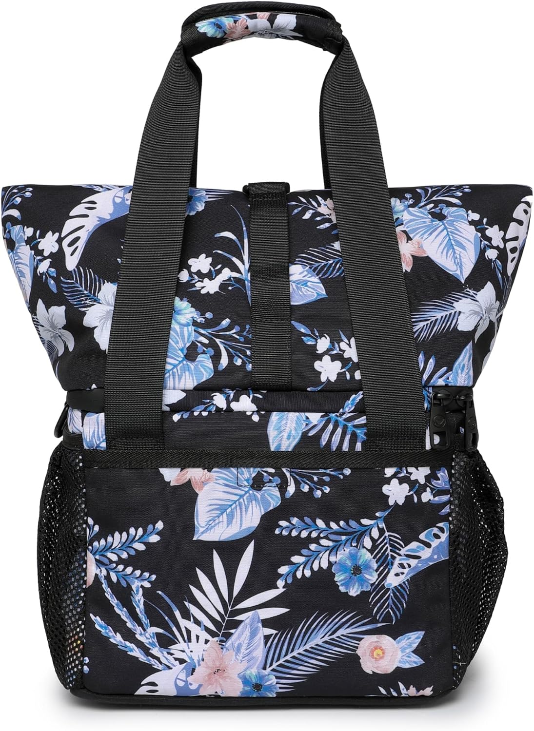 SUNNY BIRD Dual Compartment Lunch Bag Insulated Lunch Box for Women and Men (Green with Boho Strap)