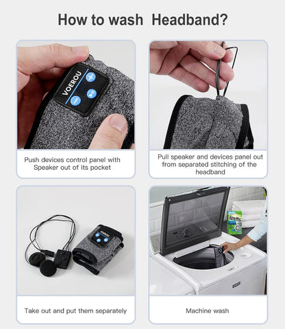 Sleep Headphones Bluetooth Headband, Voerou Wireless Sleeping Headphones Earbuds Sleep Mask with Stereo Speakers-Cool Tech Gadget for Men Women,Perfects for Sleep Workout Running Yoga Travel Insomnia