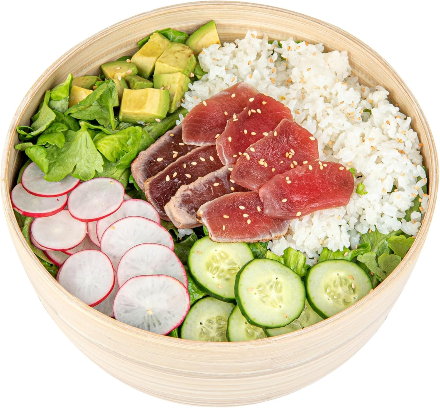 Restaurantware-Bambuddha 51 Ounce Extra Large Salad Bowl, 1 Heavy-Duty Round Salad Bowl - Sustainable, Reusable, Blue Bamboo Serving Dish, for Serving Salads, Fruits, and Appetizers